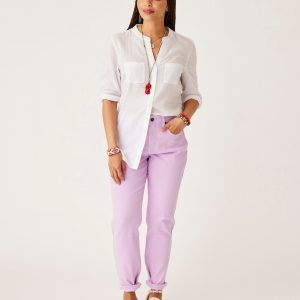 Carson Hi Rise Jean: Soft Lilac